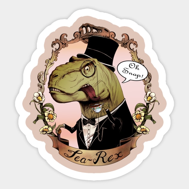 Tea Rex T Rex Sticker TeePublic